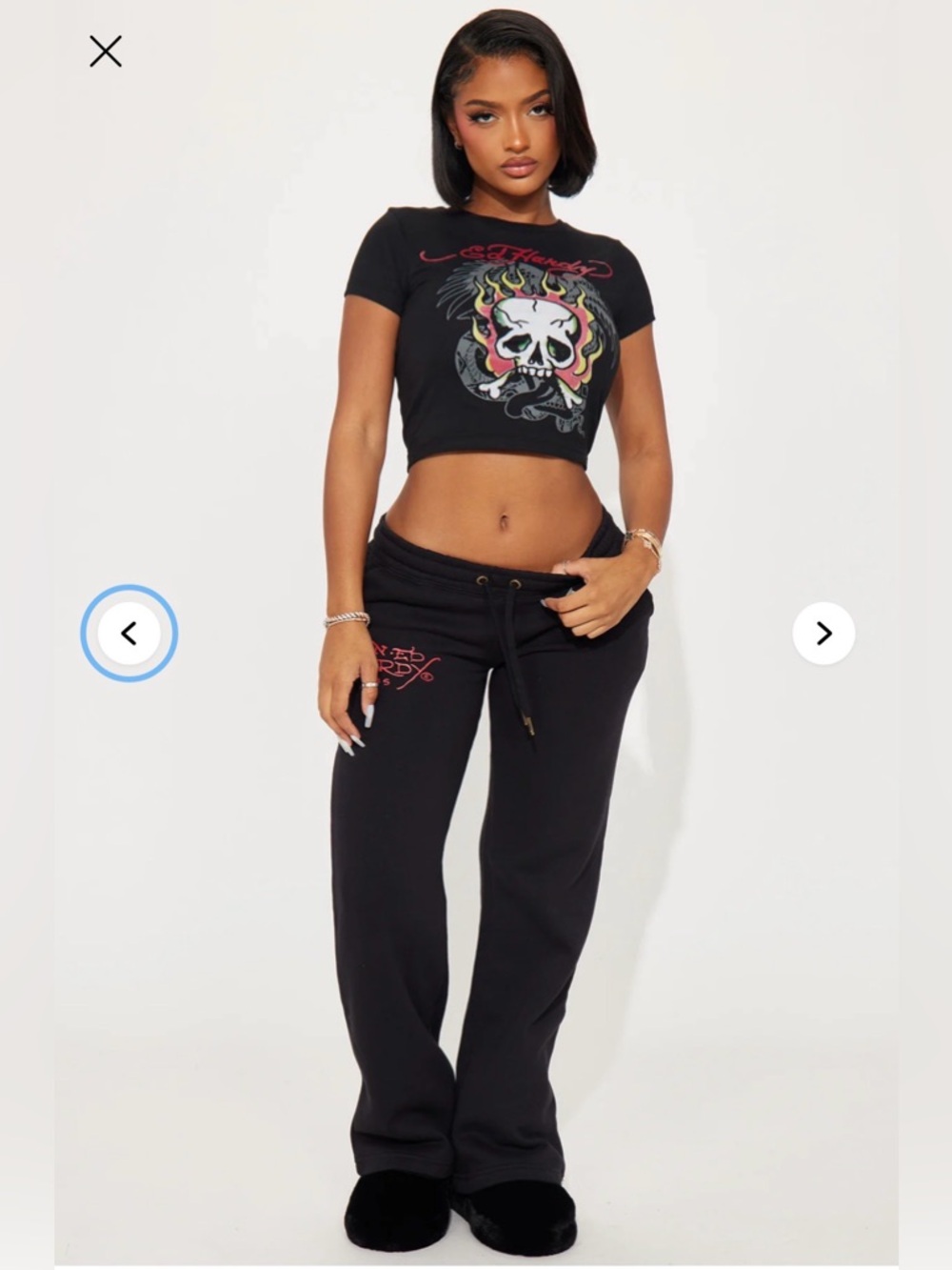Ed Hardy Love Kills Slowly Skull Wide Leg Pants | Size Small